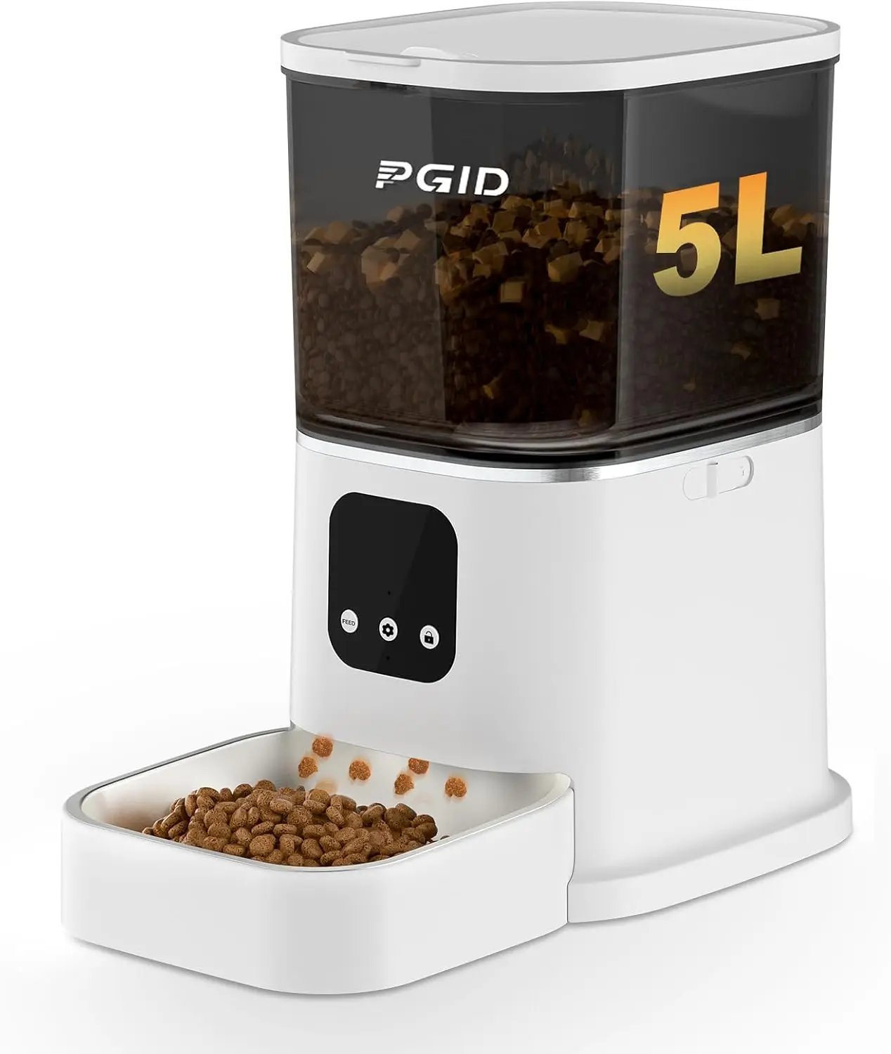 

For Home Use, Plastic-made Automatic Pet Feeder, No Color Specified, 2.4G WiFi, APP Control, 2-Way Audio, Timed