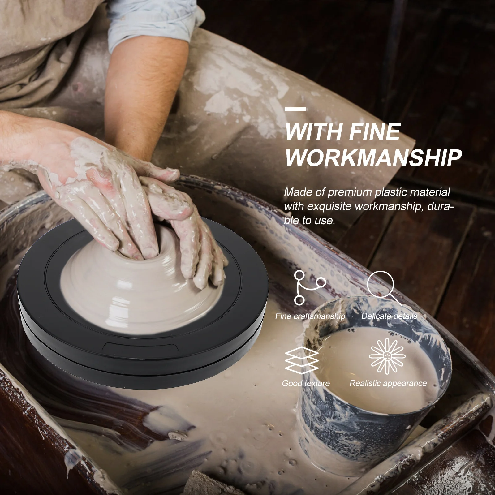 

Pottery Wheel Turntable 360 Degree Rotating Swivel Durable Plastic Clay Sculpture Tool For Ceramics Cake Decorating Art