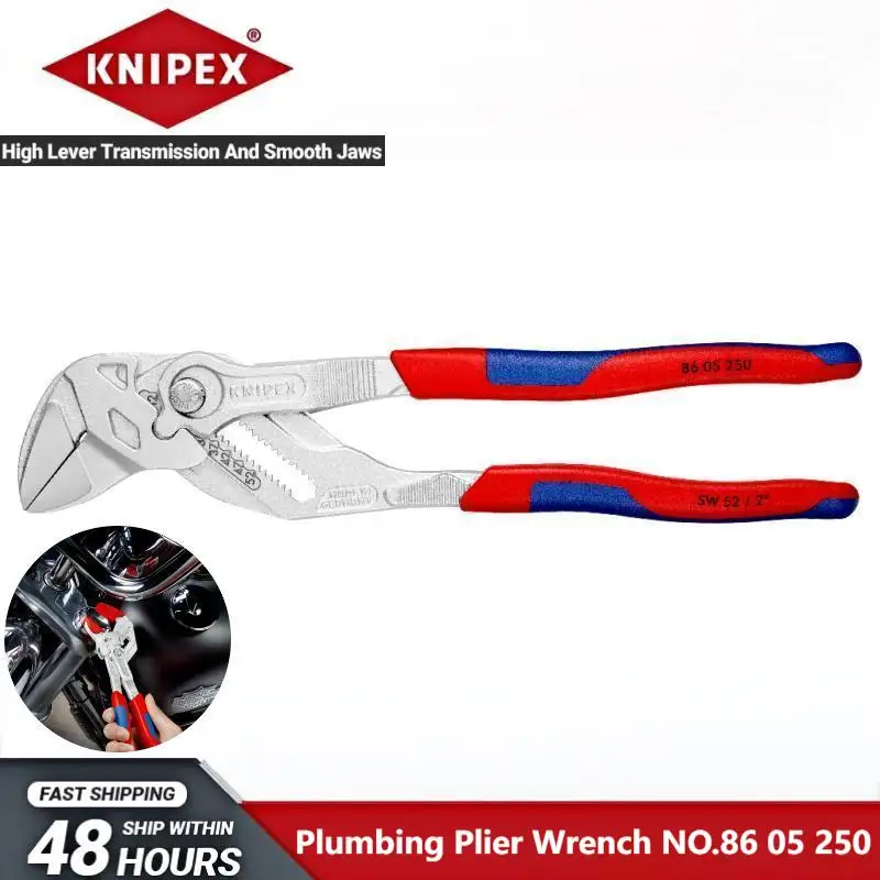 KNIPEX NO.86 05 250 Clamp spanner Chrome plated plumbing tap pliers 250mm Plumbing with ergonomic handle