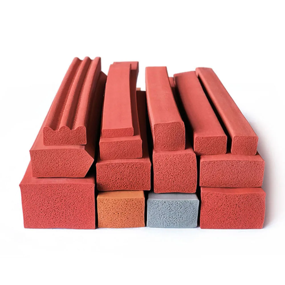 Silicone Foam Flat Sealing Strip Width 11-20mm Height 2-18mm Rectangular Sponge Rubber Strip Gap Filling Anti-Collision Strip