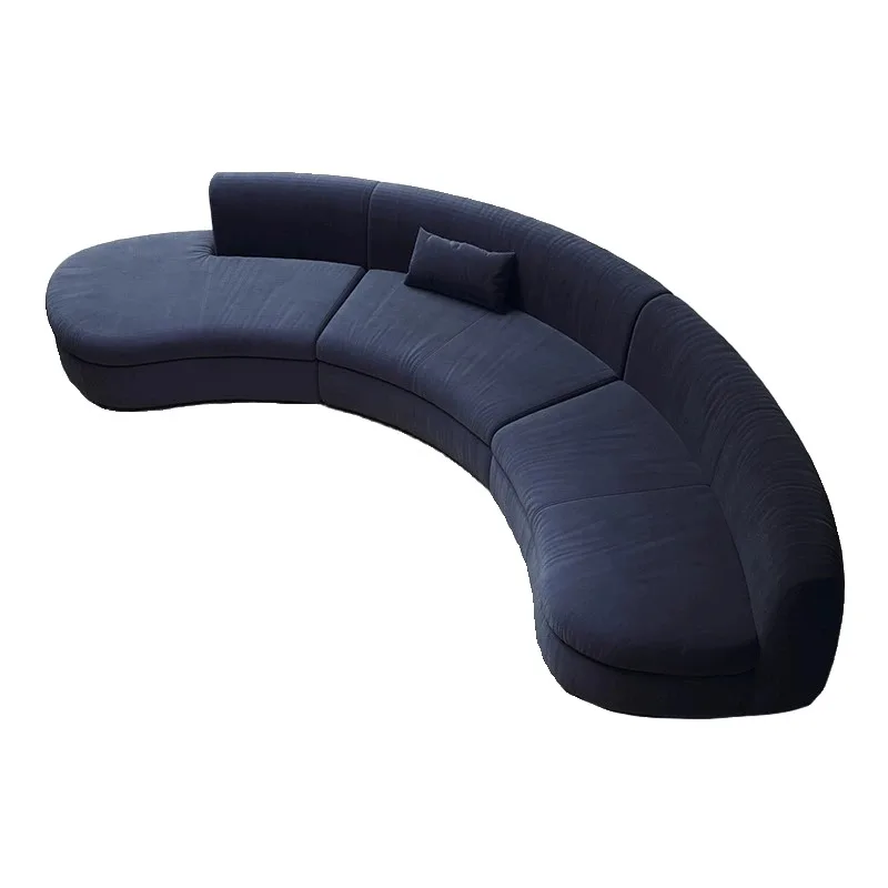 

Curved sofa living room, light luxury, modern Internet celebrity hotel, beauty salon, lobby lounge area, reception of guests