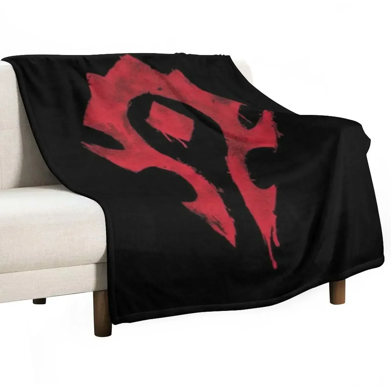 

The bloody horde logo Classic Throw Blanket blankets ands Decoratives Heavy Retros Blankets