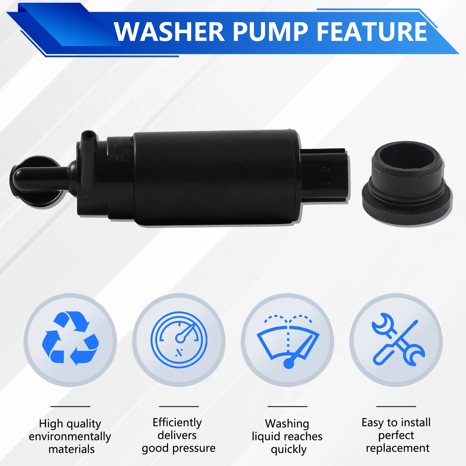 Erick\'s Wiper Front Windshield Wiper Washer Pump Motor With Grommet For Honda Civic CR-V CRV OE# 85330-05031 85330-05030