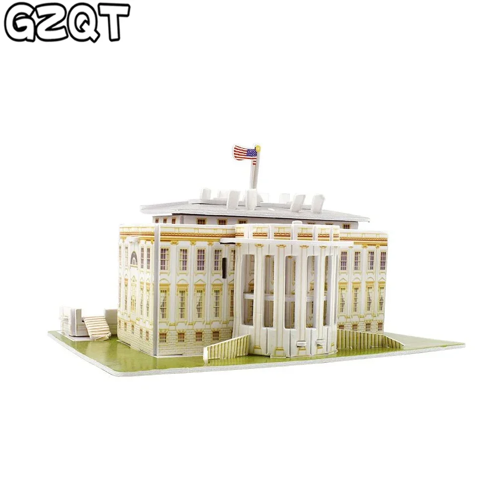 

3D Puzzle America White House Model Toys for Children Game Assembled World Architecture Jigsaw Educational Toy Kids Gifts