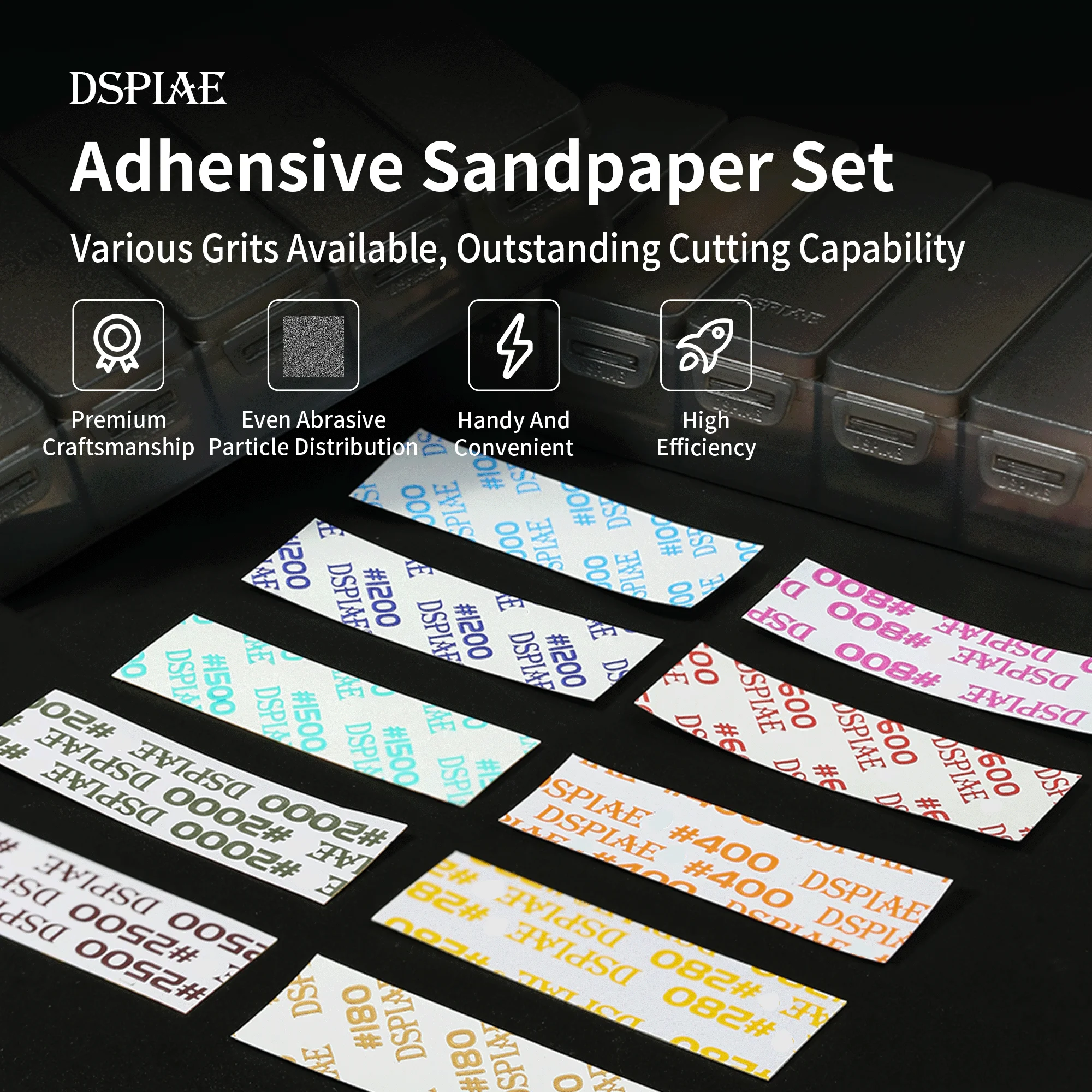 DSPIAE 180#~2500# DIE-CUTTING ADHESIVE SANDPAPR Military Model Making Tool Assembly Retrofit Gundam Hobby DIY Sandpaper Sanding