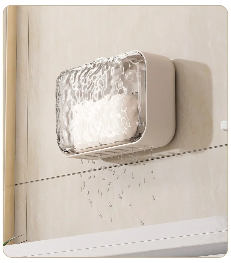 Bathroom Soap Holder Free-Punching Wall Mounted Soap Sponge Holder Organizer Double Drainage Soap Dish Bathroom Accessories