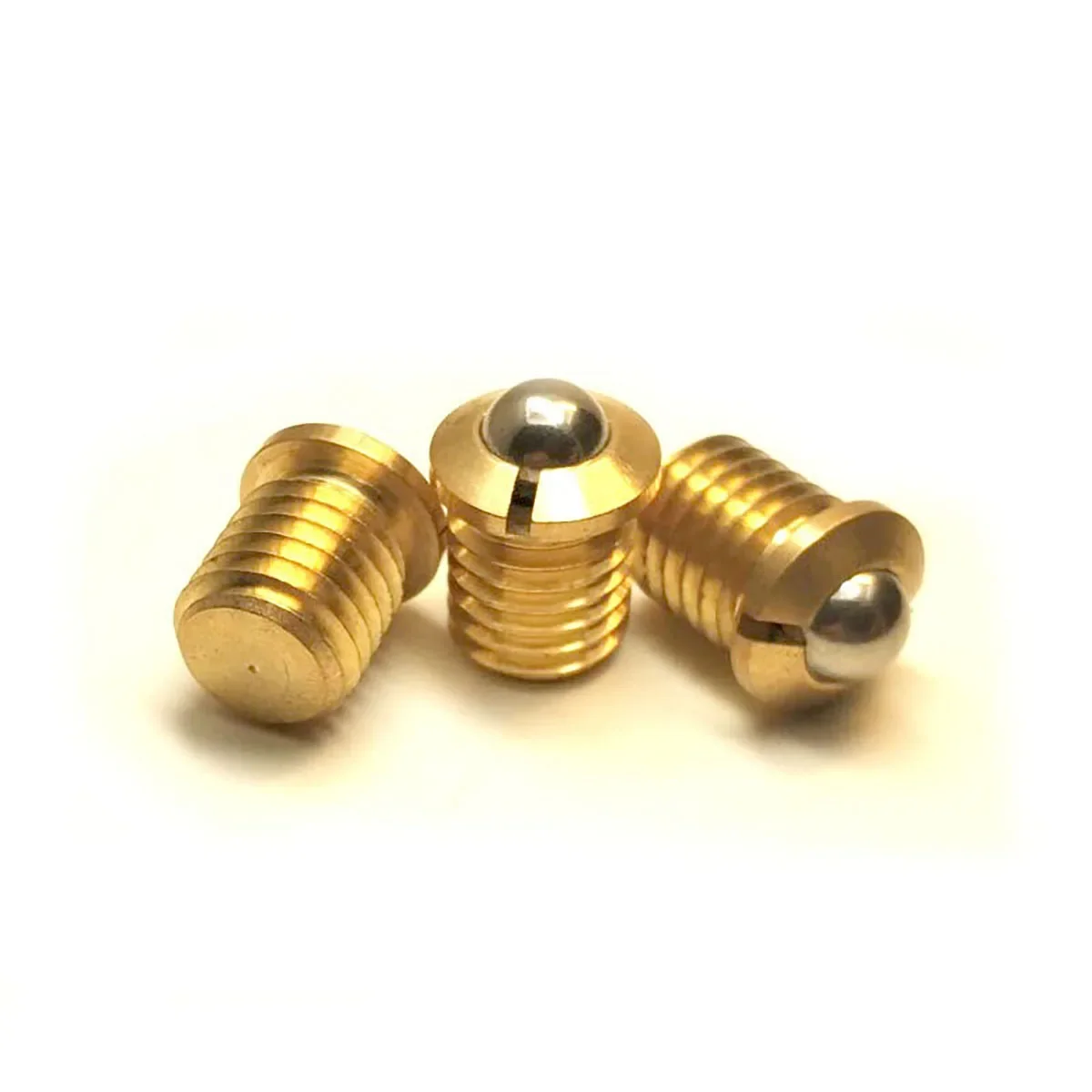 Brass Flange Spring Ball Plunger, Press In Fixed Bead Wave Screw  M5-M12