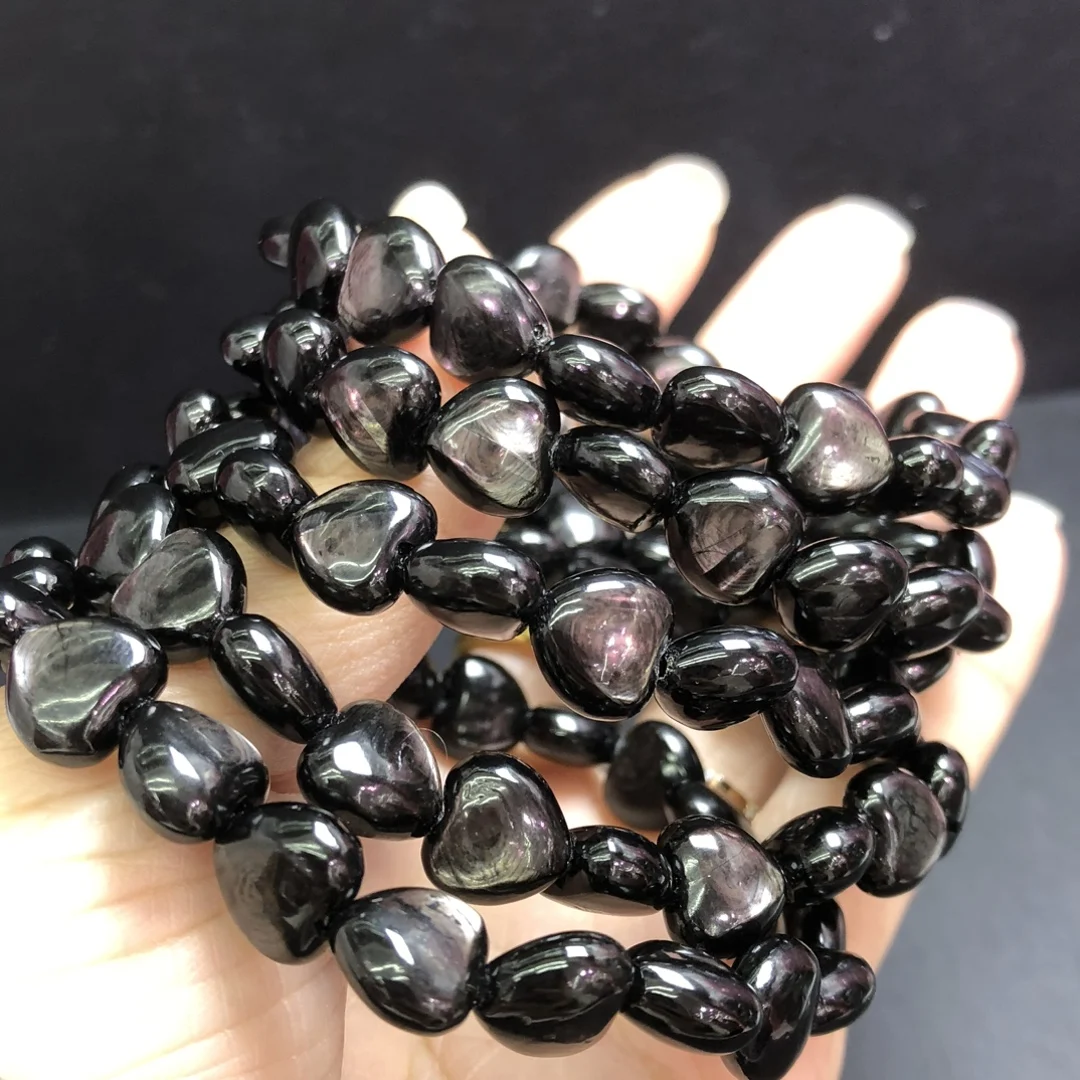 

1 шт. Fengbaowu натуральный гиперстгеновый браслет в форме сердца 10 мм сердце кристалл Рейки целебный камень модные ювелирные изделия подарок для женщин мужчин