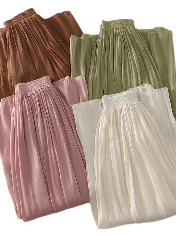 กางเกงขายาวทรงหลวมเอวสูงสำหรับผู้หญิง ไซส์ใหญ่ ช่วยพรางหุ่น เหมาะสำหรับโยคะ เต้นรำ และใส่ลำลอง