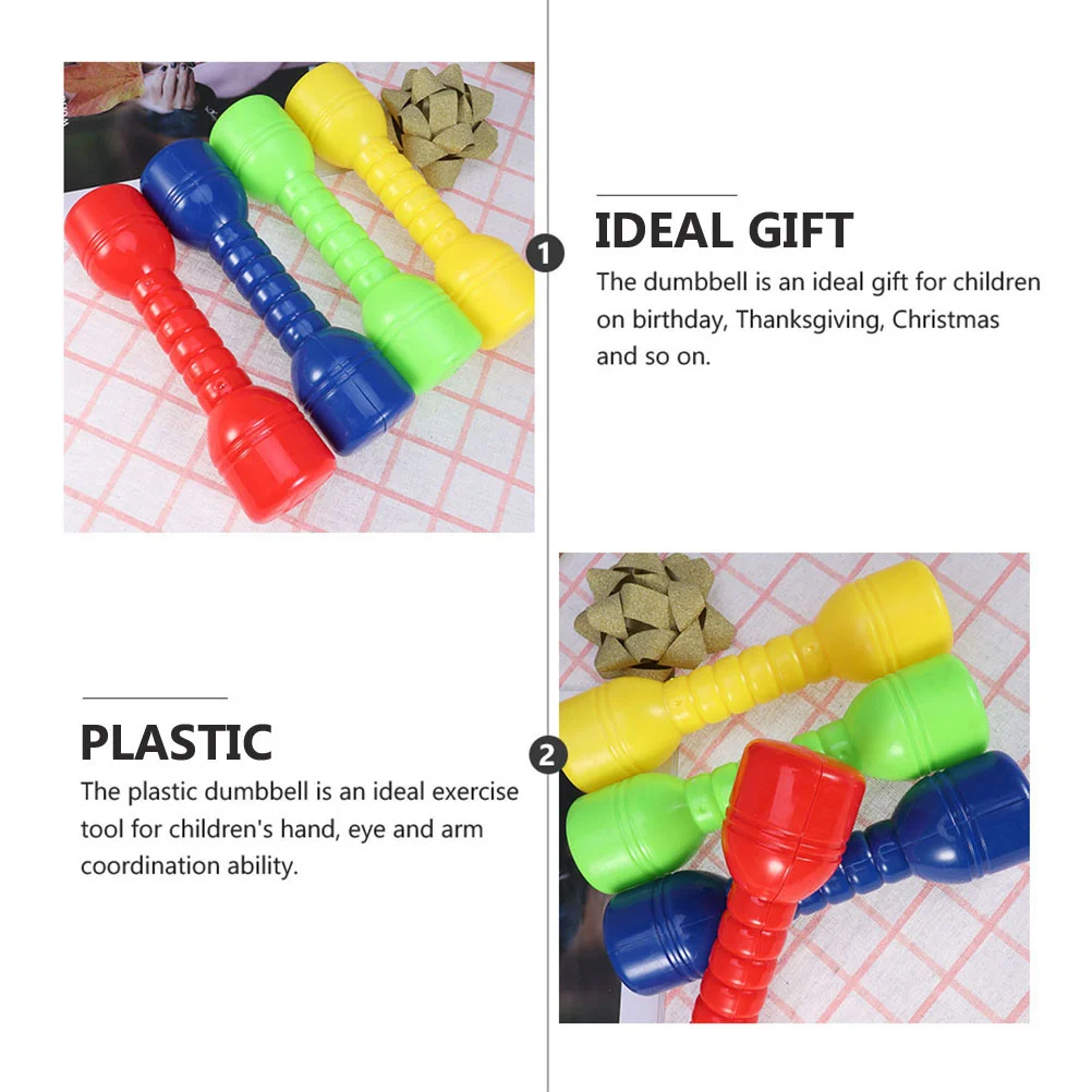 2 Pcs Children\'s Dumbbell Kids Fitness Gear Plastic Dumbbells Ergonomic Barbells for Kindergarten Abs Lightweight Equipment