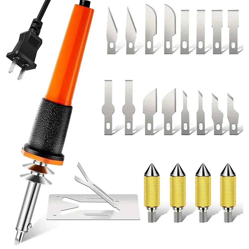 Imagem -04 - Kit de Ferramentas de Corte Quente Elétrico para Escultura Corte Espuma Madeira Plástico Pano Ferramentas Elétrica Calor Quente Estêncil Cortador Ferramentas Peças