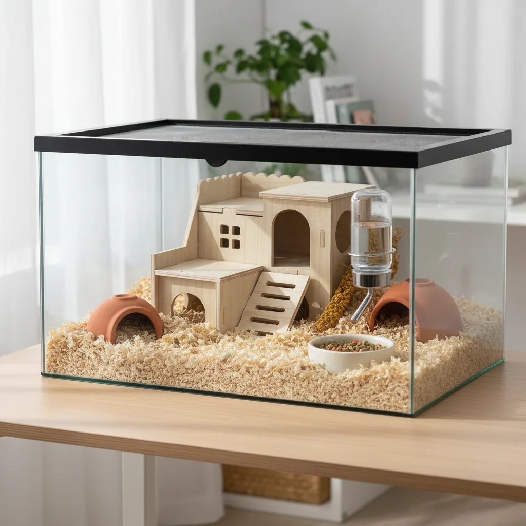Hamster Wooden-House with Stairs Climbing Platform for Budgie Cage Decoration Natural Material Multi Functional Design