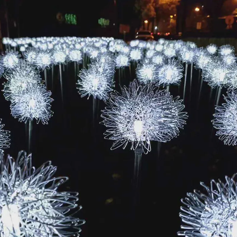 

Luxury Romantic runner walk LED lights dandelion floor stands for wedding aisle decorations