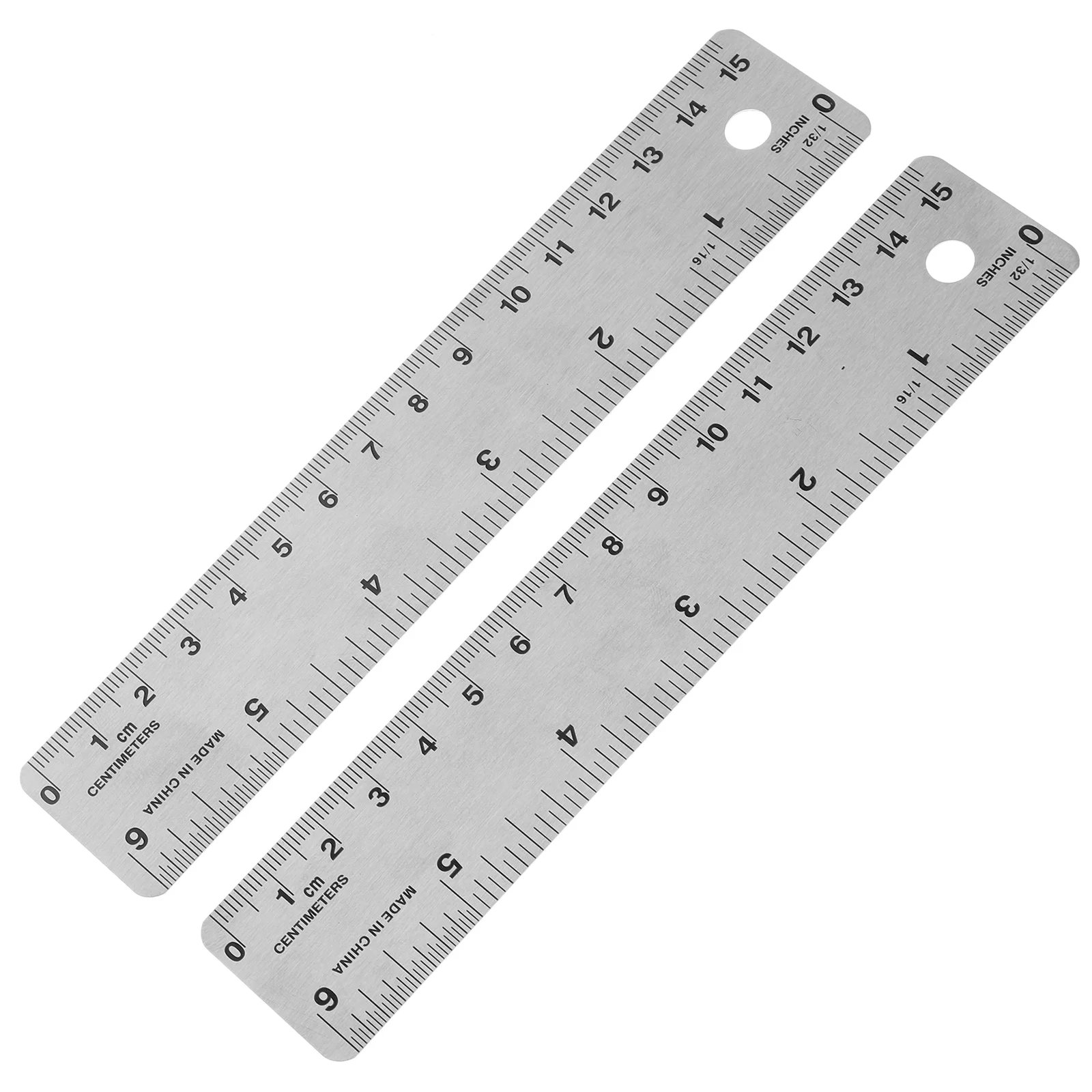 2 Pcs Ruler Cork Stainless Steel Drawing Scale Straight Stationery Backing Student