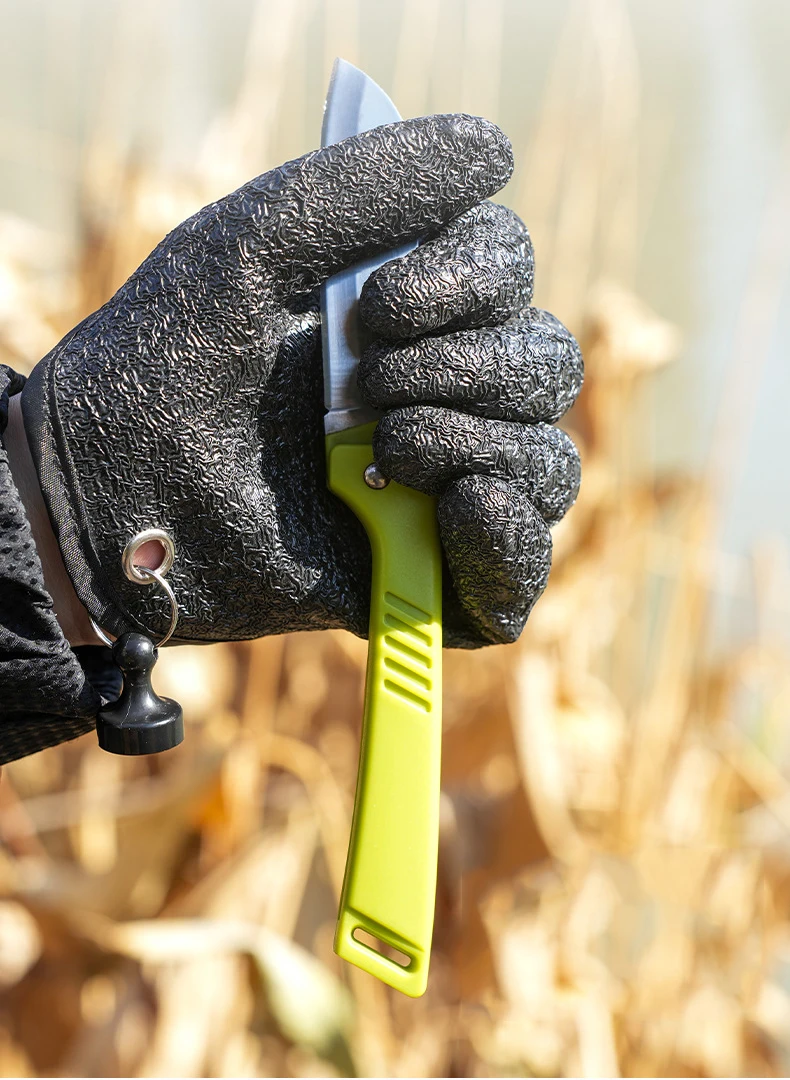 Anglerhandschuhe mit Magnetverschluss, Rutschfest, Schützen die Hände vor Stichern und Kratzern, Wasserdichte Angelhandschuhe – Detail 4