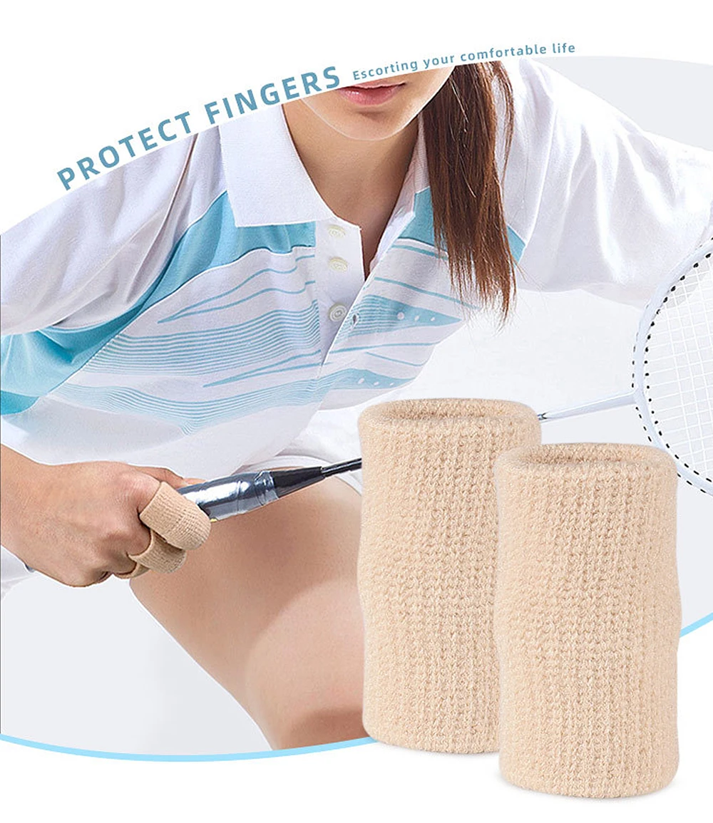 20 Pezzi Manicotti Proteggi Dita Elasticizzati Con Compressione Per Sport Basket Pallavolo Tennis - 2