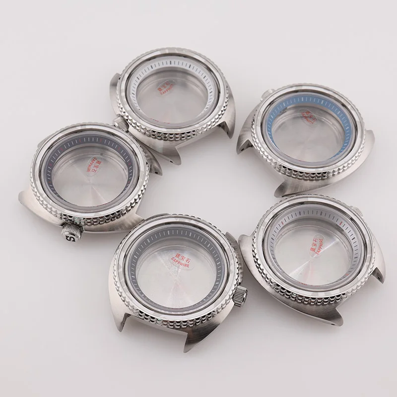 45mm Sapphire Glass Stainless Steel Dive Watch NH35 NH34 NH36 Case for Seiko Mod Prospex King Turtle SRPE Replacement Parts