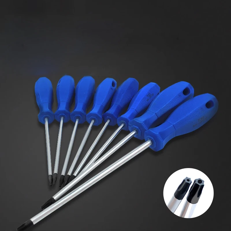 

1pcs Chrome vanadium steel Torx Screwdriver with Hole Magnetic T6-T30 Screw Driver Set Kit for Telephone Repair Hand Tool Set