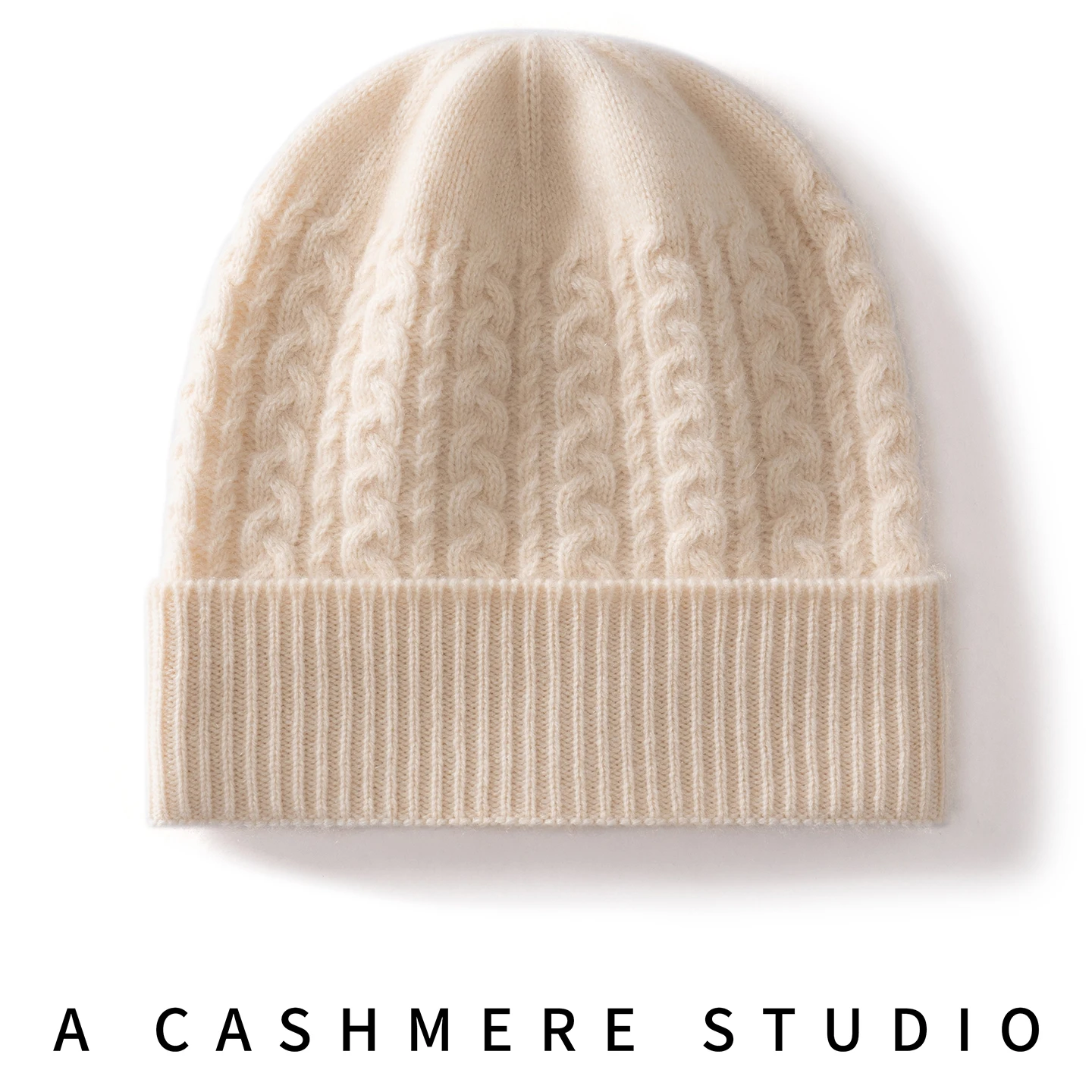 

Winter Warm Knitted Hats Women's Windproof Adult Beanie Hat Outdoor Solid Color Soft Cashmere Hat For Women