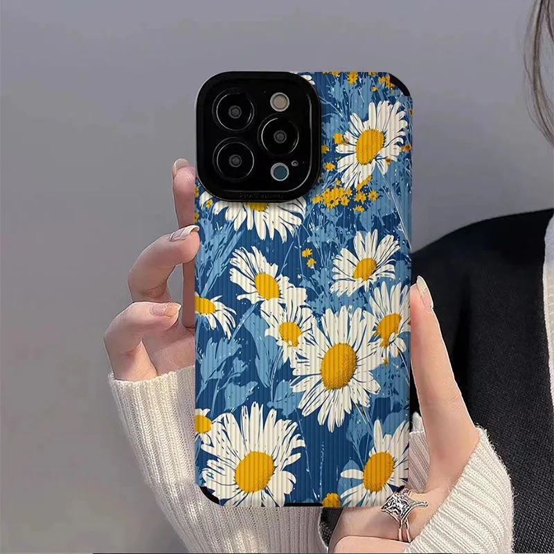 SEIRASSIM sunflowers fashionable phone case for iphone 16 pro max 15 plus 14 13 11 silicone back cover for iphone 12 pro shell