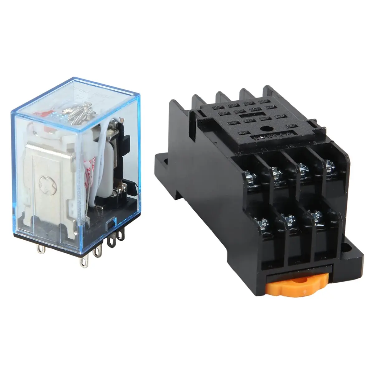 GTS 10Pc MY4NJ 14PIN 4DPDT Electronic Mini Electromagnetic Relay 5A Coil with PYF14A Socket Base AC 220V