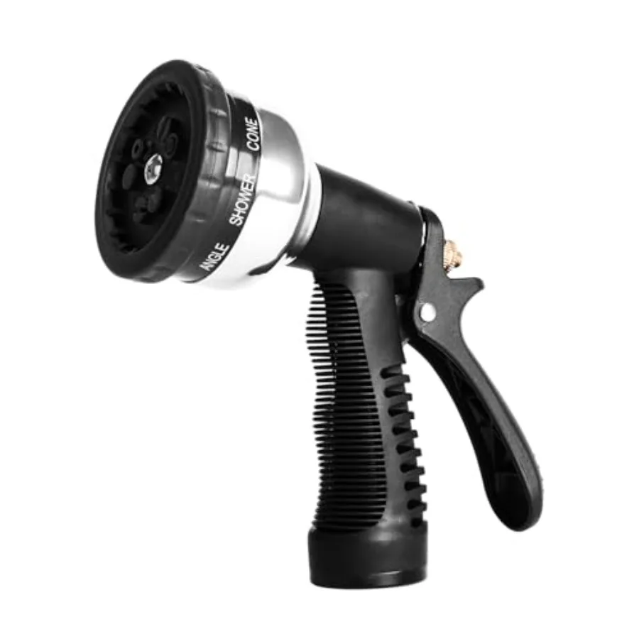 

Сверхмощный металлический распылитель для садового шланга с 9 регулируемыми узорами распыления, идеально подходящий для полива газонов и сада, мойки автомобилей и