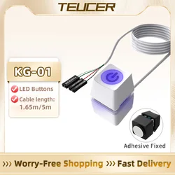 TEUCER KG-01 Computer Desktop Switch 1.8m luci a LED colorate scheda madre del PC avvio esterno cavo di prolunga del pulsante di accensione