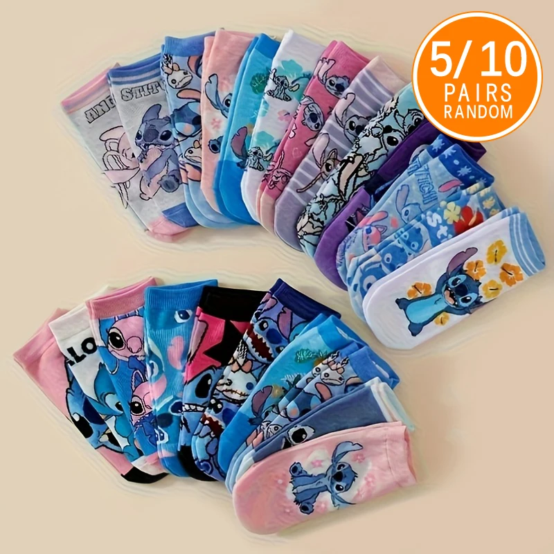 

5/10 двойные четыре сезона нейтральные модные милые аниме мультфильм Диснея стежка универсальные мягкие и повседневные дышащие прямые носки