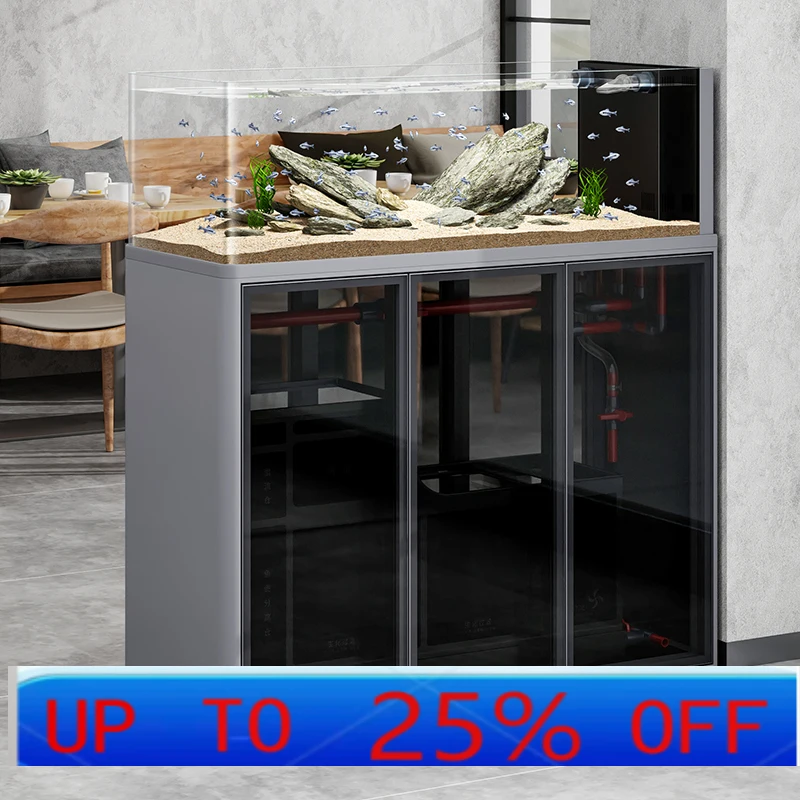 

LMMstream tank living room household screen bottom filter straight curved fish tank creativity