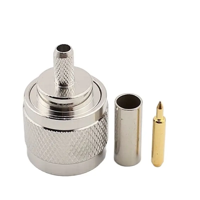 10Pcs L16 N Type Connector RF Coaxial Connector 50-3 Male Connector For RG58 RG142 RG400 LMR195 Coaxial Cable RF Connector