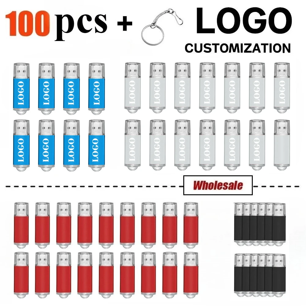

100pcs/lot factory price USB 2.0/3.0 metal flash drive 8GB 16GB usb pendrive 32GB 64GB usb memory stick Free Custom logo gifts