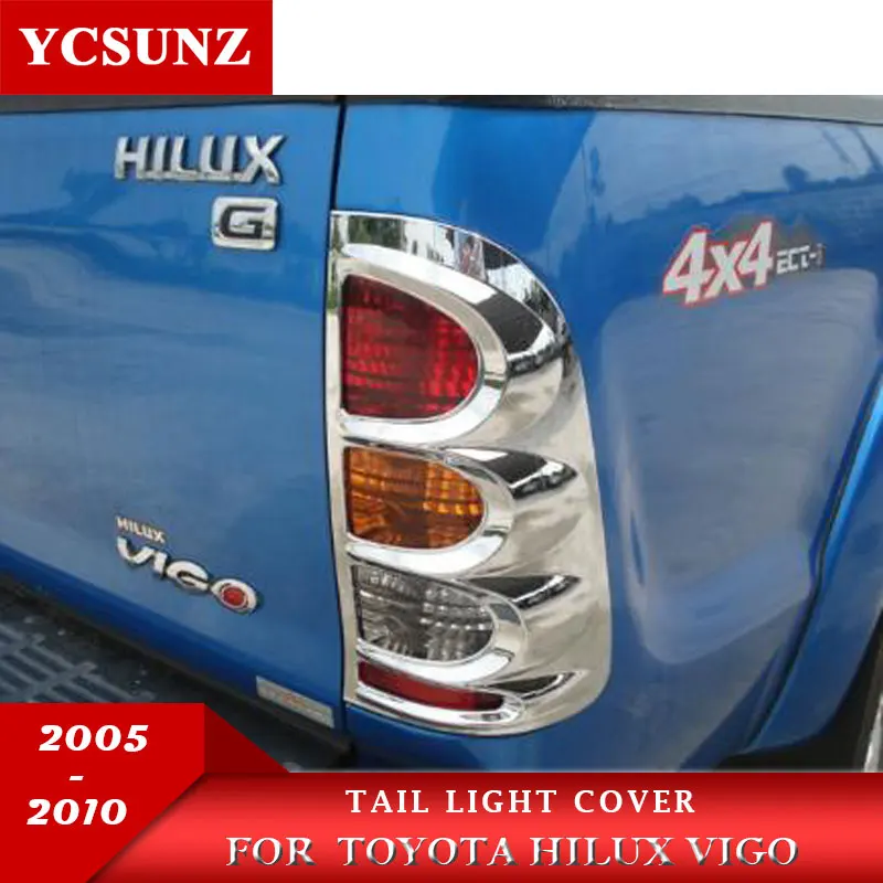 ABS Black Rear Lights Cover For For Toyota Hilux Vigo 2005 2006 2007 2008 2009 2010 Accessories Car Tail Light Lamp Hood YCSUNZ