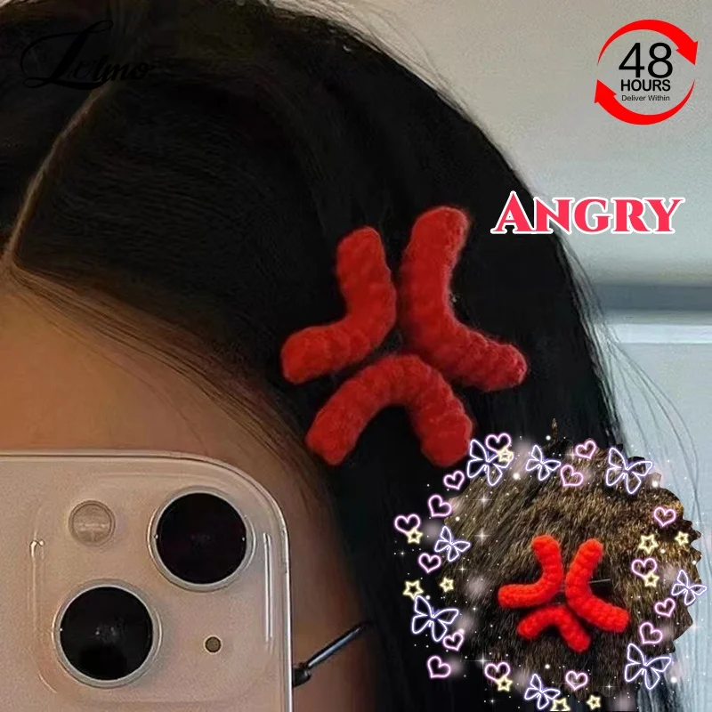 1pcs Expression Handmade Hair Clips For Women Girls Creative Angry Hair Clip Funny Side Clip Versatile Hair Accessories Gifts