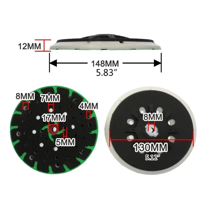 وسادة قرص الرملي 6in 150mm المستخدمة في مشاريع التلميع لـ ETS 150/5 Eq