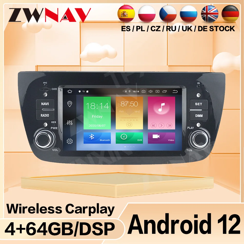 Android 13 Carplay For Fiat Doblo 2010 2011 2012 2013 2014 2015 Radio Bluetooth Auto Screen Stereo Automotive Multimedia Central