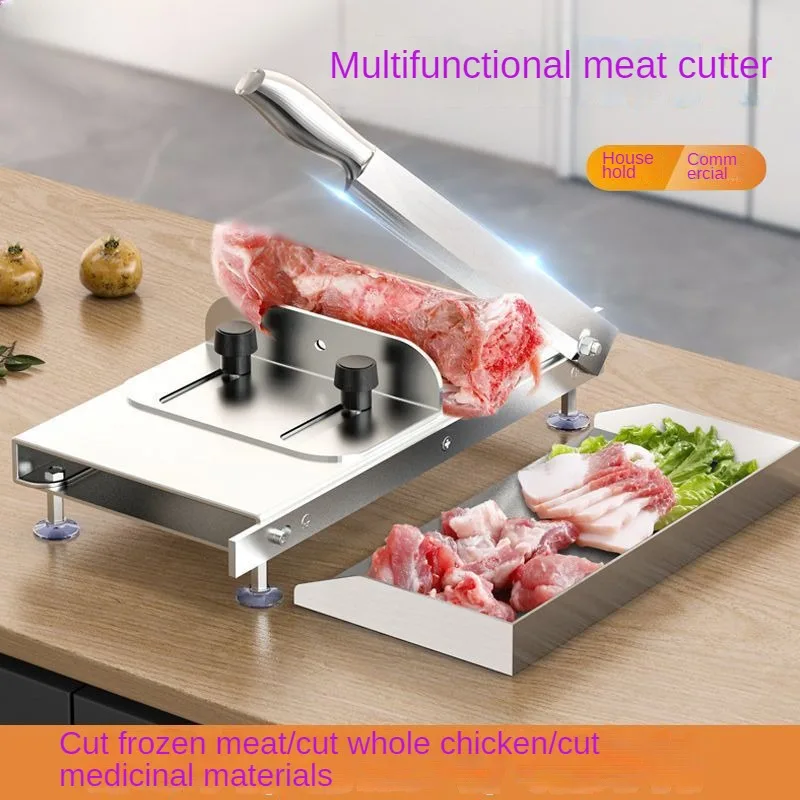 Slicer Bone Chopper Stainless Steel Commercial Double Bearing Adjustable Non-slip Stopper Kitchen Multifunctional Chopping Knife