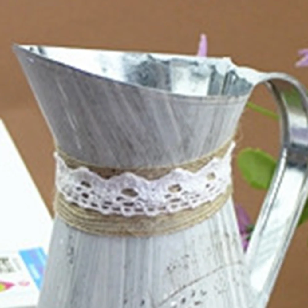 

Iron Flower Bucket Vintage Shabby Chic Decorative Flower Jug For Artificial Flowers Dry Floral Arrangements Home Decor