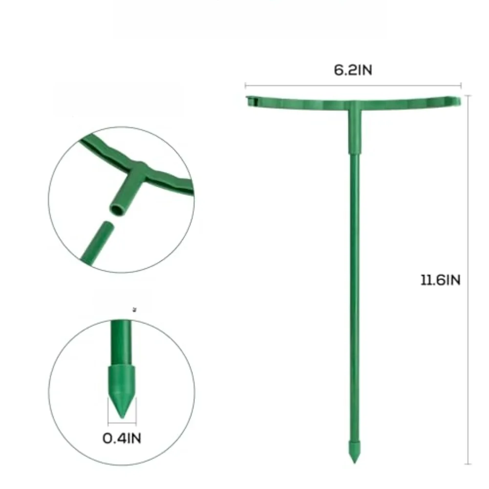 24 pcs Green Stackable Plant Stakes for Indoor Outdoor Gardening Weather Resistant ABS Plastic Plant Support 6.2 x 11.6 in
