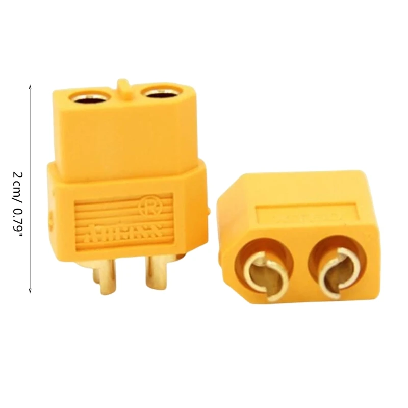 Male+Female Golden Connector / Plug Anti-skid Banana Plug Connector XT60 2PCS