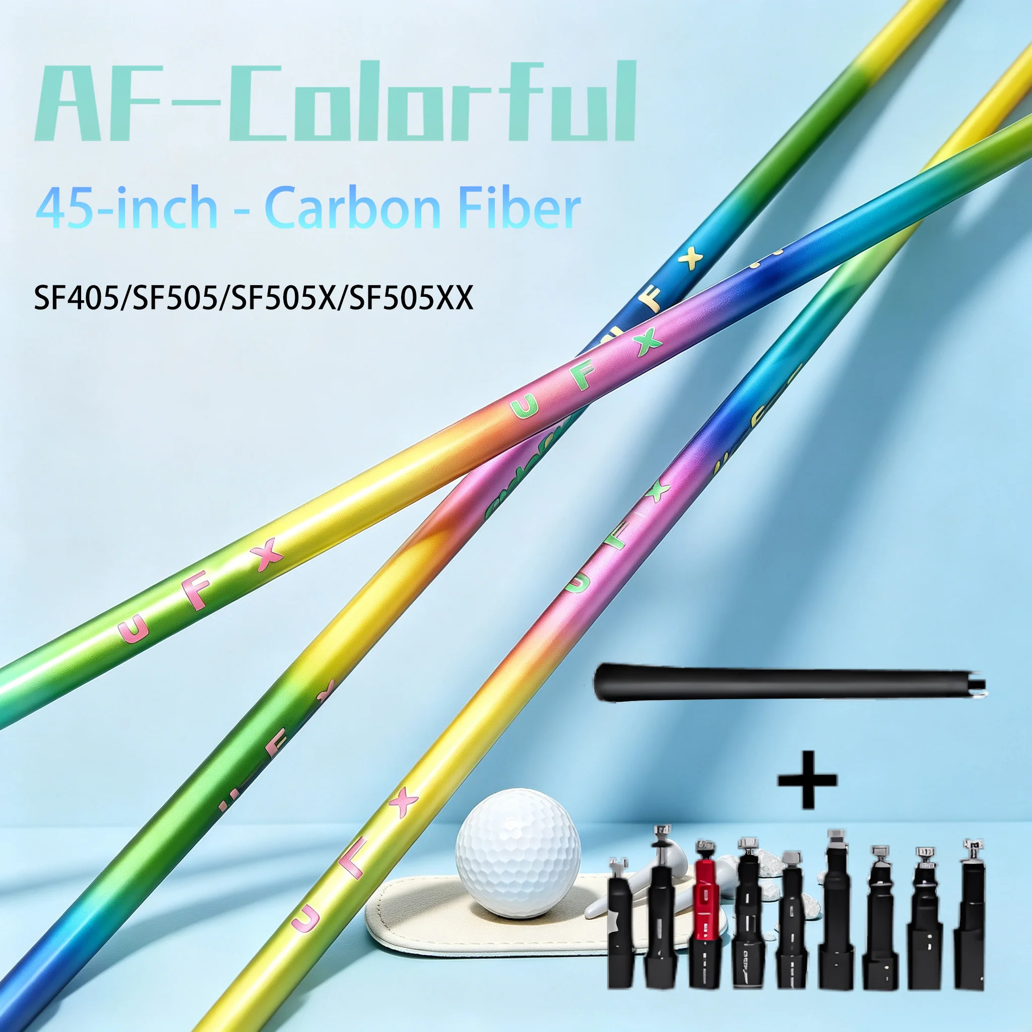 Af-Serie Mehrfarbige Golfschläger-Schäfte, 45 Zoll Gesamtlänge, Leichtgewichtiges und hochelastisches Kohlefaser-Material, Kompatibel mit mehreren Modellen wie Sf405, Sf505, Sf505X, Sf505Xx, Spezielle