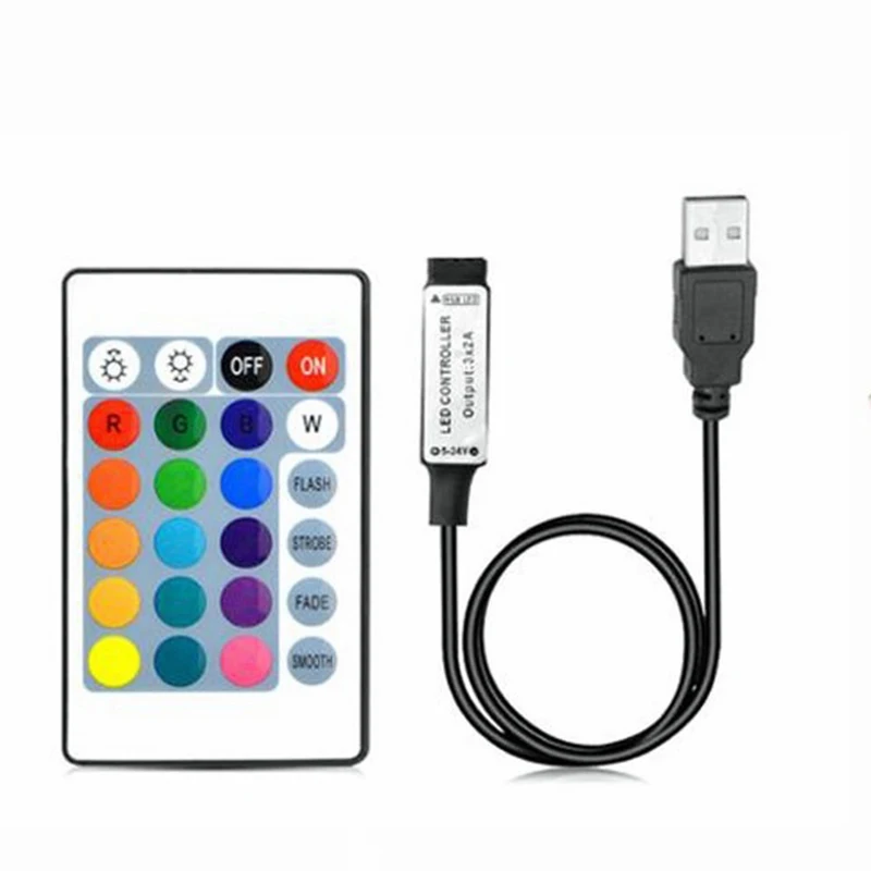 Wireless Remote RGB LED Controller 5V 24KEYS Magic Home RGB Control USB LED Dimmer For 5050 2835 5V LED RGB Strip Lights