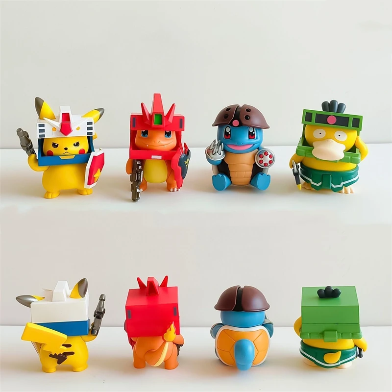 

Kawaii Pokemon Anime Hobby Pikachu Charmander Squirtle Psyduck Cartoon Desktop Model Ornaments Birthday Gift