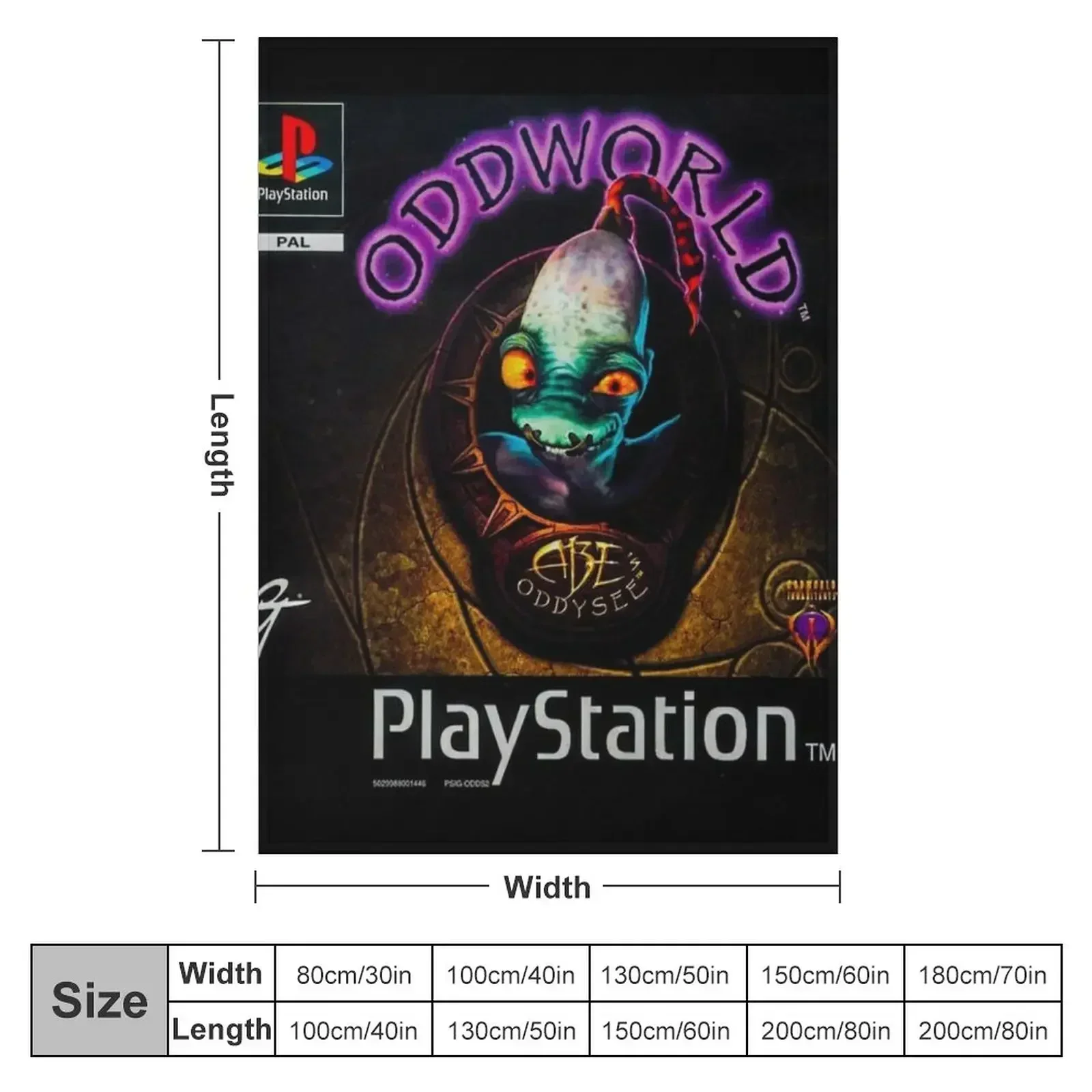 PS1 Oddworld Videogame Throw Blanket Designers Custom Luxury St Luxury Designer Blankets