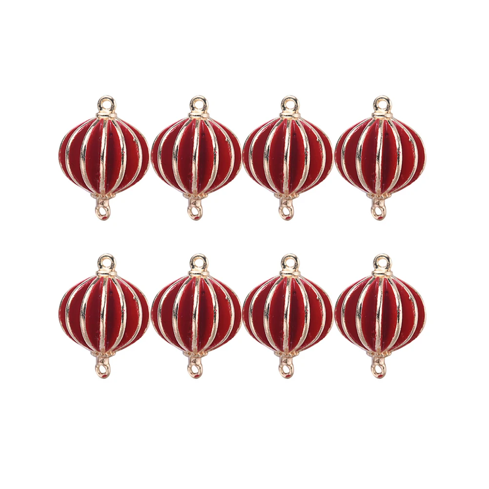 

Red Lantern Charms Connectors DIY Jewelry Making Natural Stones Necklace Pendants Bracelet Keychain Accessories Style