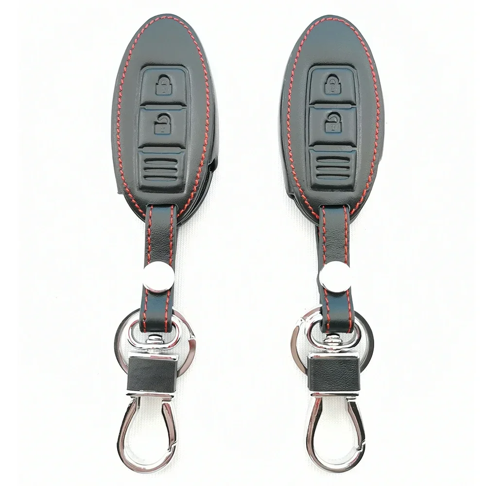 Leather Car Remote Key Case for Nissan Qashqai J10 J11 March Tiida NV200 Leaf Kicks Cube X-Trail T32 T31 Navara Terra Fob Cover