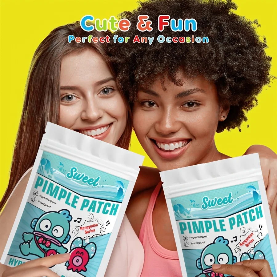 40PCS Sanrio HANGYODON Acne Patch, Hydrocolloid Acne Patch, Makeup Blemish Pimple Patch, Waterproof and Sweatproof,