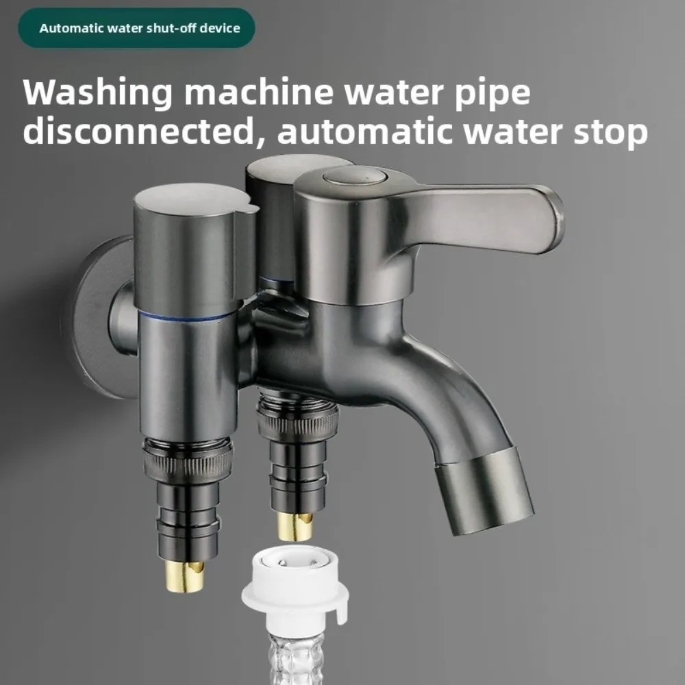 

New Multifunction Three Tap Faucet Dual Control Double Outlet Angle Valve Flushing Spray Easy To Install Diverter Tap Bathroom