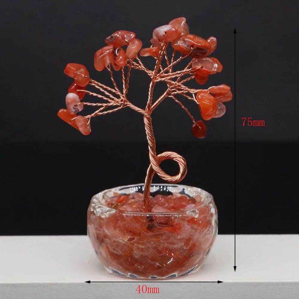 Crystal Money Tree Of Life Gravel Specimen Reiki Healing Ornaments Lucky Trees DIY Souvenir Gift Office Table Home Decoration