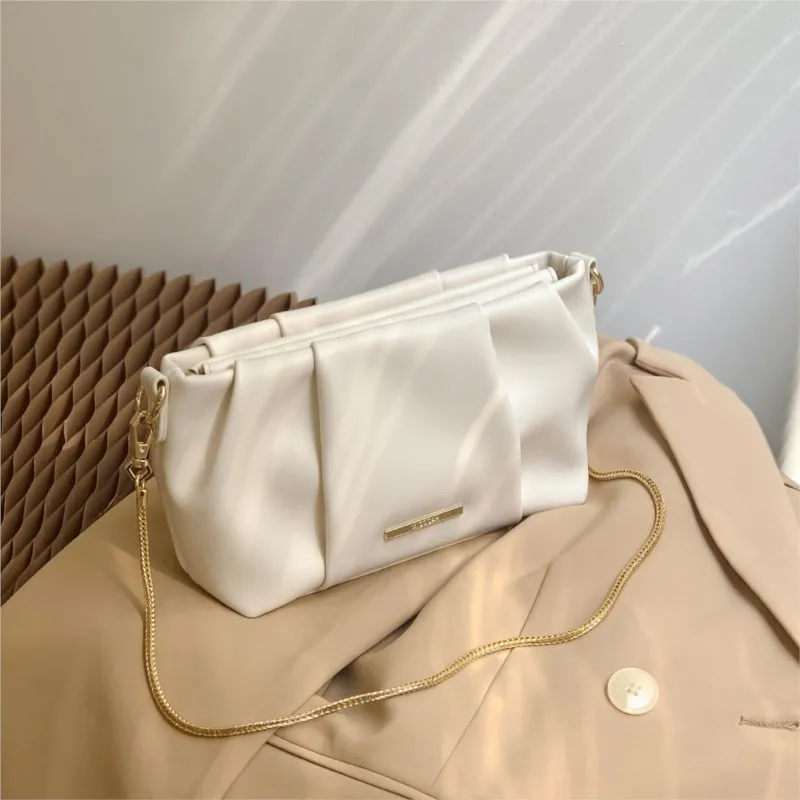 JIAERDI Elegant White Shoulder Bags Purse Women High Street Vintage Pu Leather Soft Handbag Female Retro Underarm Bag Ladies