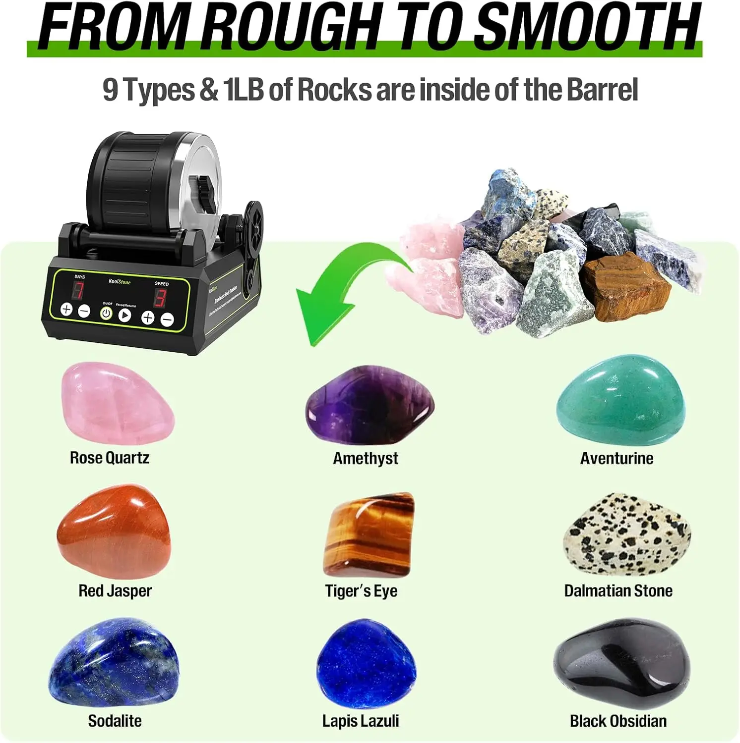 C1 Pro Brushless Rock Tumbler Kit – professionell, großes 2,5 Pfund Kapazität, bis zu 3X langlebiger, extrem lange Arbeitslebensdauer, rotierender Pol